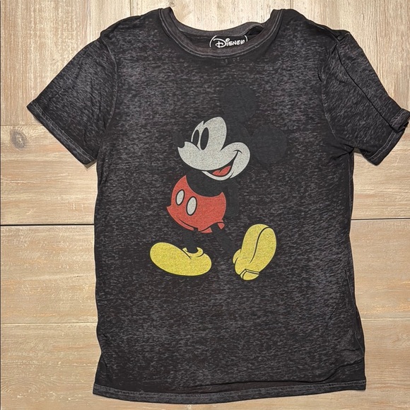 Disney Mickey Mouse Burnout T-Shirt - Black - Picture 1 of 1